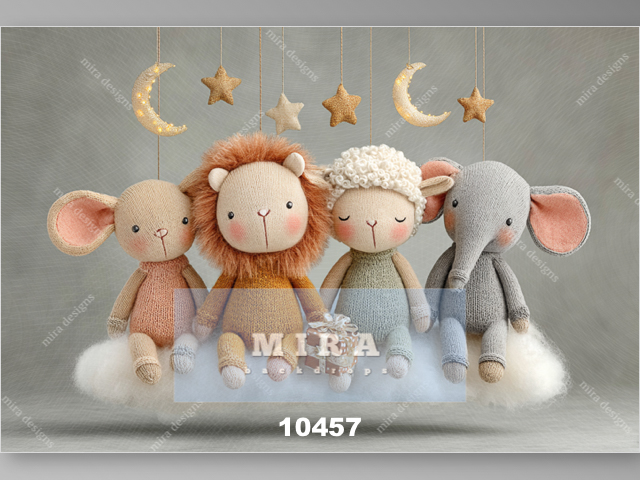 10457 - Animali peluche con lune e stelle