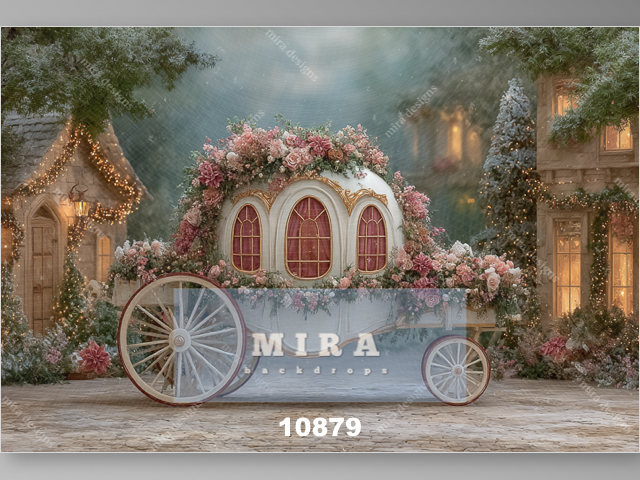 10879 - Carrozzina fiabesca con fiori