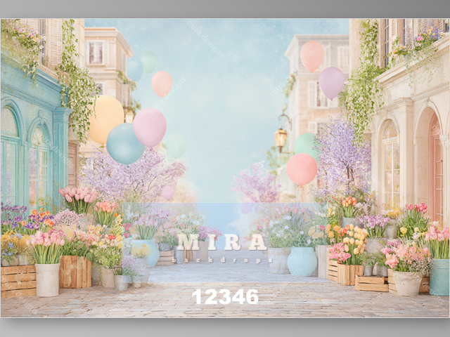 12346 - Strada tra negozi di fiori e palloncini